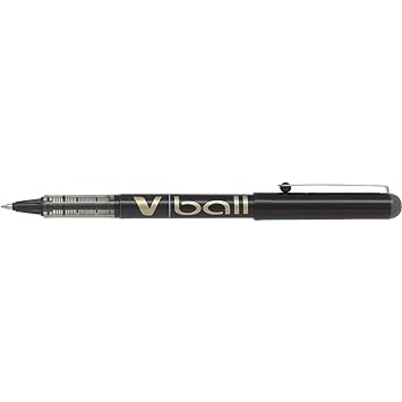 PILOT 305543 액체 잉크 롤러볼 수성펜 Vball VB 5 4종 세트 (블랙, 블루, 레드, 그린)