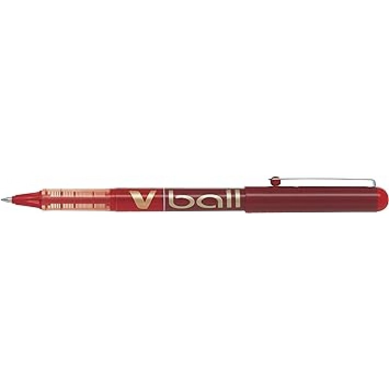 PILOT 305543 액체 잉크 롤러볼 수성펜 Vball VB 5 4종 세트 (블랙, 블루, 레드, 그린)