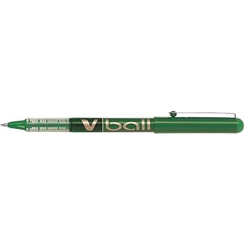 PILOT 305543 액체 잉크 롤러볼 수성펜 Vball VB 5 4종 세트 (블랙, 블루, 레드, 그린)