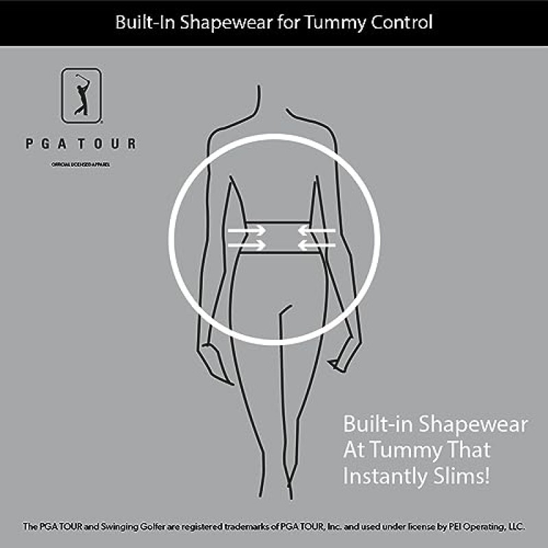 PGA TOUR 여성용 풀온 골프 팬츠 - 배 조절 기능(사이즈 X-소형-xx-대형)