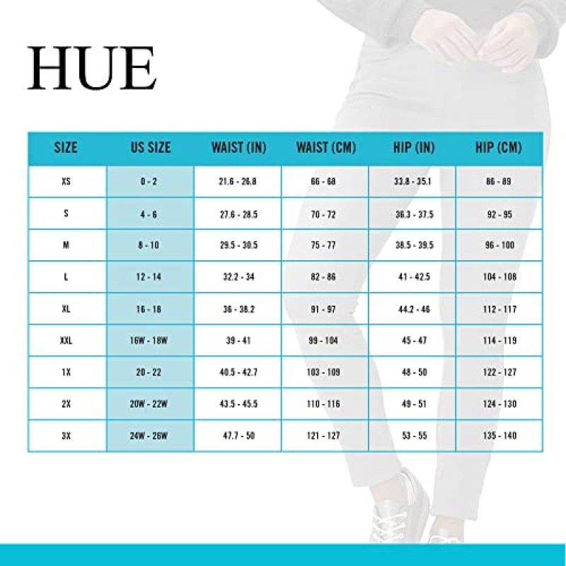 HUE 여성용 울트라 소프트 하이 웨이스트 데님 레깅스 - 편안하고 스타일리쉬한 여성용 제깅스