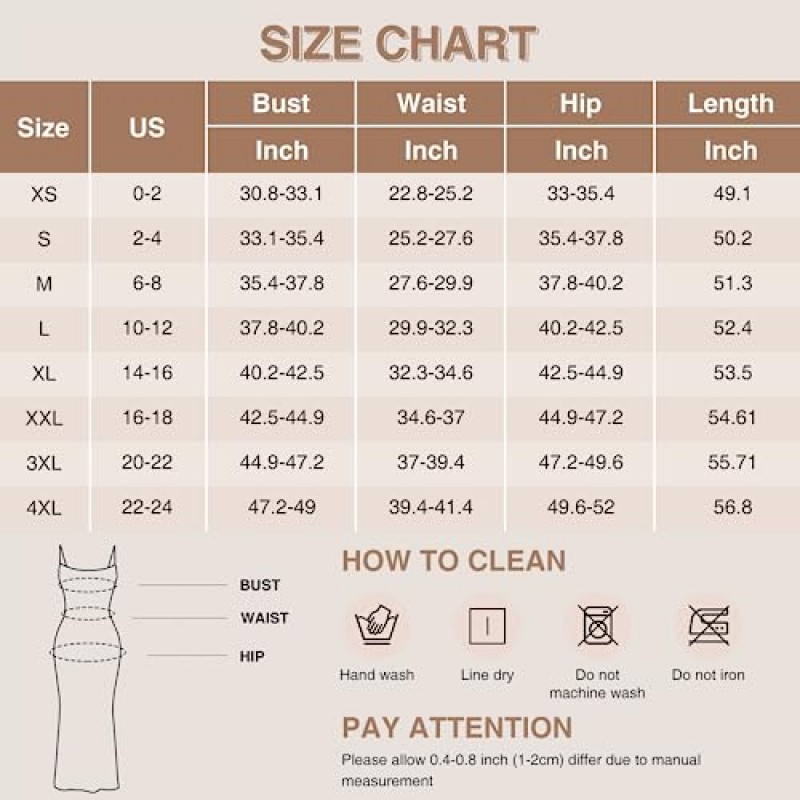 Popilush 셰이퍼 드레스 Bodycon Maxi/Mini 내장 Shapewear 브래지어 8 in 1 여성 긴 소매 드레스