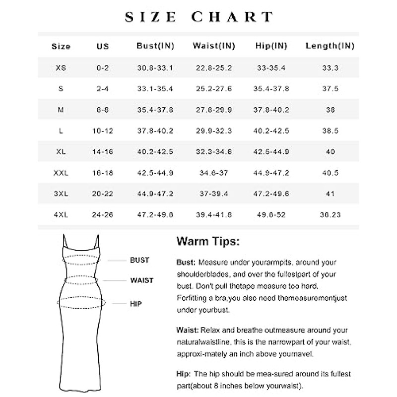 Popilush 셰이퍼 드레스 Bodycon 슬립 맥시 드레스 Shapewear 브래지어 내장 8 1 여성 민소매 캐주얼 여름 드레스