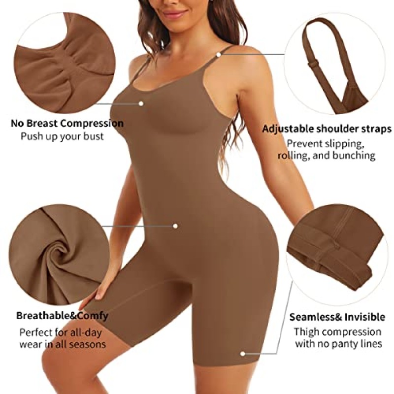 EUYZOU Shapewear 여성용 바디 수트 Tummy Control - 엉덩이 리프팅 Fajas 전신 셰이퍼 원활한 허벅지 슬림 반바지