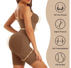 EUYZOU Shapewear 여성용 바디 수트 Tummy Control - 엉덩이 리프팅 Fajas 전신 셰이퍼 원활한 허벅지 슬림 반바지