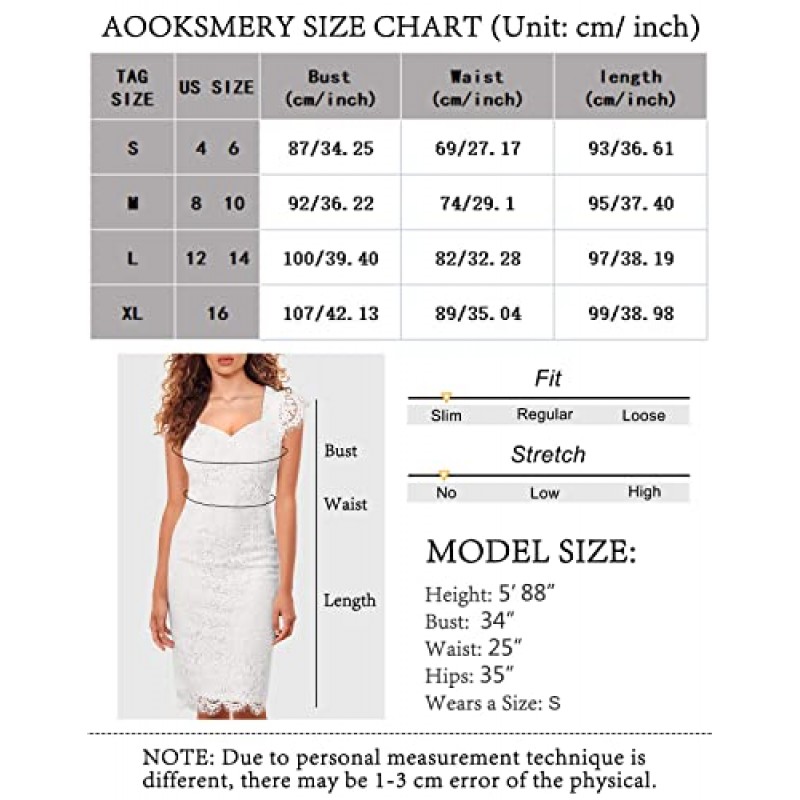 AOOKSMERY 웨딩 파티 드레스에 대한 여성의 민소매 레이스 꽃 우아한 칵테일 드레스 무릎 길이