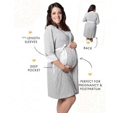 Kindred Bravely Everyday Maternity Joggers(블랙, 스몰) & Emmaline Maternity & Nursing Robe(그레이, 스몰/미디엄) 번들