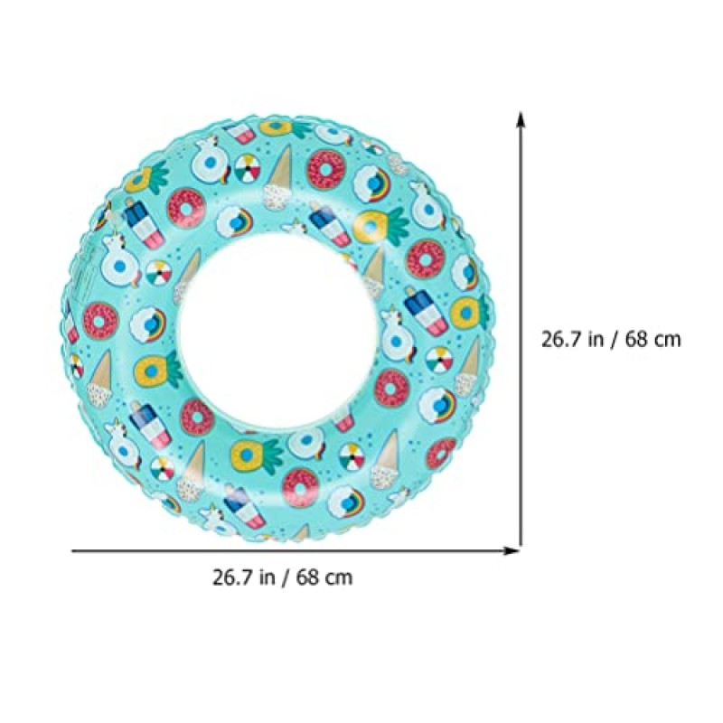 Amosfun Kidult 장난감 물 수영 반지 풍선 부동 반지 아이스크림 디자인 수영 반지 수영장 해변을위한 풍선 풀 플로트 하와이 파티 물 놀이 장난감 유아 수영 플로트
