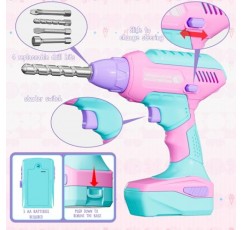 어린이를 위한 도구 키트, 33개 어린이 도구 세트 유아 도구 세트에는 장난감 전기톱, 전기 장난감 드릴, 2 3 4 5 6+세 남아 여아용 놀이 건설 장난감 포함, 어린이를 위한 최고의 생일 선물