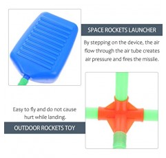 Sosoport 어린이 장난감 어린이 장난감 어린이 장난감 어린이를위한 공압 로켓 발사기 장난감 어린이를위한 야외 로켓 장난감 선물 (조명이없는 6 개의 로켓) 우주 장난감 야외 장난감 야외 장난감