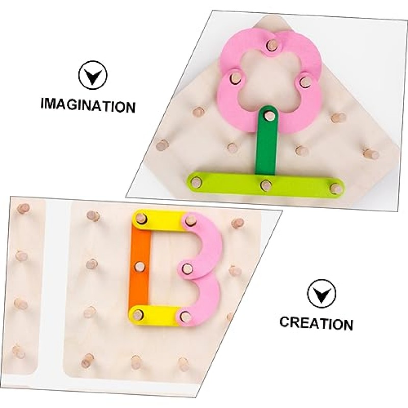 Toyvian 2 세트 어린이를 위한 기둥 조립 블록 4개 세트 어린이용 장난감 퍼즐 장난감 기하학 짝짓기 장난감 조기 학습 장난감 기하학 조립 블록 장난감 다양한 조립 블록 나무