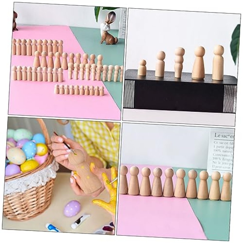 Hohopeti 10pcs DIY 나무 장식품 나무 장난감 케이크 장식 크리스마스 장식 모래 미완성 나무 눈사람 어린이용 장난감 그림 나무 장난감 유치원 페인트 장난감 어린이 그림 장난감 로그