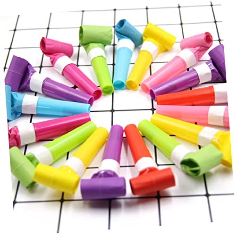 Abaodam 150 Pcs 어린이 Playset Noisemaker 파티 호의 Kidult 장난감 Blowouts 파티 호의 파티 휘파람 장난감 휘파람 파티 호의 파티 휘파람 송풍기 트럼펫 Vocalize 선물 어린이 키즈 휘파람