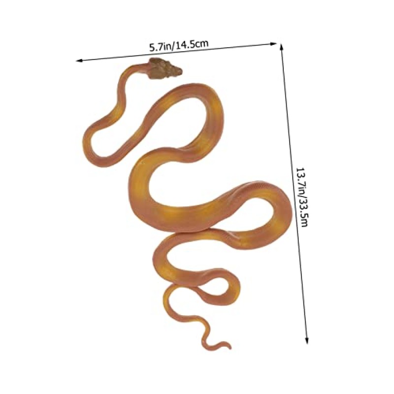 SAFIGLE 4 Pcs 인공 뱀 장난감 키덜트 장난감 할로윈 농담 장난감 장난 장난감 가짜 뱀 모델 시뮬레이션 뱀 모델 뱀 모델 장난감 장난 아나콘다 장난감 어린이 플라스틱 갈색