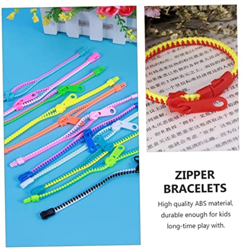 SAFIGLE 지퍼 팔찌 우정 Braclets Kidult 장난감 어린이를위한 팔찌 우정 팔찌 어린이 팔찌 가방 바구니 Stuffers 어린이 지퍼 팔찌 다채로운 팔찌 100 Pcs