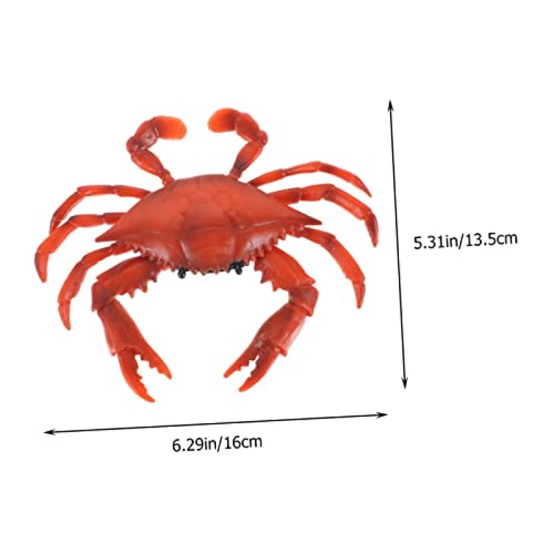 Yardenfun 어린이 2pcs 시뮬레이션 된 Portunus 바다 장식 야외 장식 Kidult 데스크탑의 보석 해상 게 벽 예술 정원 바다 동물 장식품 세트 빨간색 PVC 금속 모델
