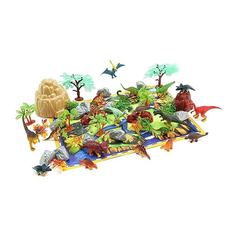 Ibasenice 150 개 어린이를위한 장난감 kidcraft playset 어린이를위한 어린이 playset 장난감 플라스틱 공룡 어린이 공룡 장난감 어린이 모델 공장