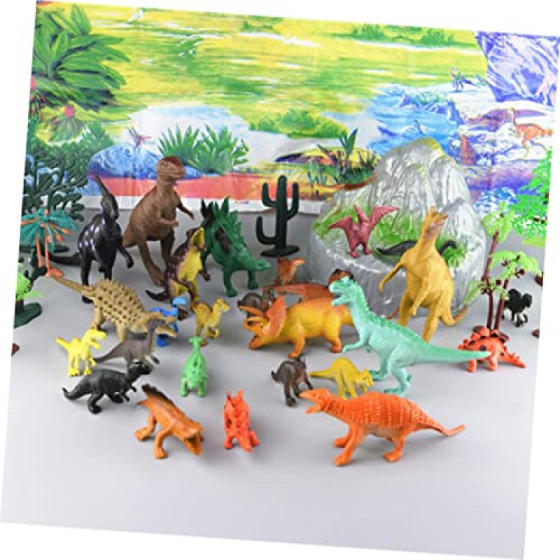 Hohopeti 19pcs 세트 어린이 playset 어린이 장난감 장난감 어린이를위한 장난감 kidcraft playset 공룡 장난감 플라스틱 공룡 어린이 모델