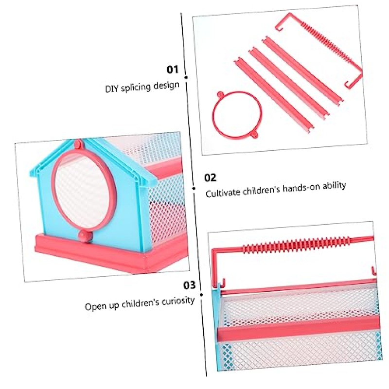 Alasum 3pcs 상자 상자 아이 도구 탐사 동물 상자 교육 누에 상자 장난감 장난감 어린이 동물 케이스 관찰 상자 유아 관찰 버킷을위한 교육 장난감