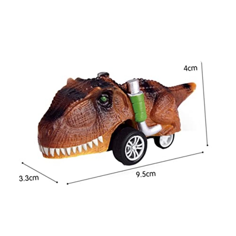 FOYTOKI 풀백 자동차 자동차 Playset 모양 장난감 자동차 장난감 관성 차량 엔지니어링 차량 푸시 백 차량 공룡 자동차 관성 자동차 휴대용 차량 6pcs