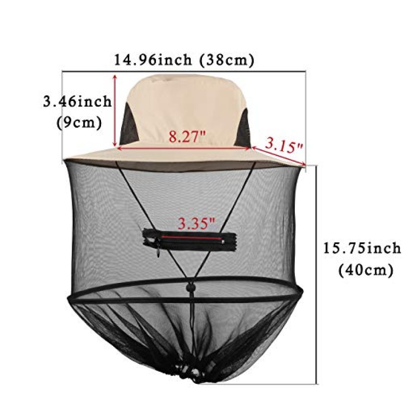 Mornajina 머리 그물 모자, 사파리 모자 숨겨진 그물이 있는 태양 모자, Boonie 모자, 메쉬 UV 보호 핏 낚시 하이킹