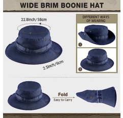 20 Pcs Boonie Hat 대량 와이드 브림 Boonie 모자 사파리 모자 Boonie Sun Hat 조정 가능한 스트랩으로 캠핑 낚시 하이킹