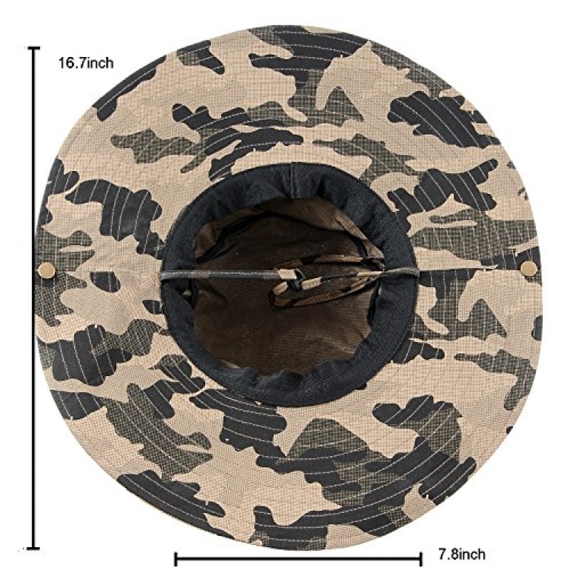 Micoop 와이드 브림 군사 위장 모자 여름 낚시 사냥 캠핑 하이킹 모자 야외 태양 모자 Boonie Hat