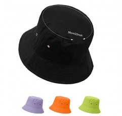 SATINIOR 4 버킷 모자 여름 Packable 여행 모자 Sunhat 코튼 야외 낚시 사냥 모자 남성 여성 4 색