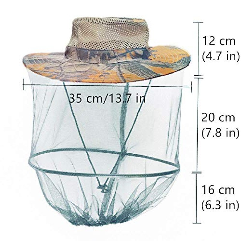 ZZWIF 헤드 네트 모자 카모 태양 모자 여름용 양봉가 모자 야외 낚시 원예 캠핑 하이킹 양봉 (우드랜드 옐로우)
