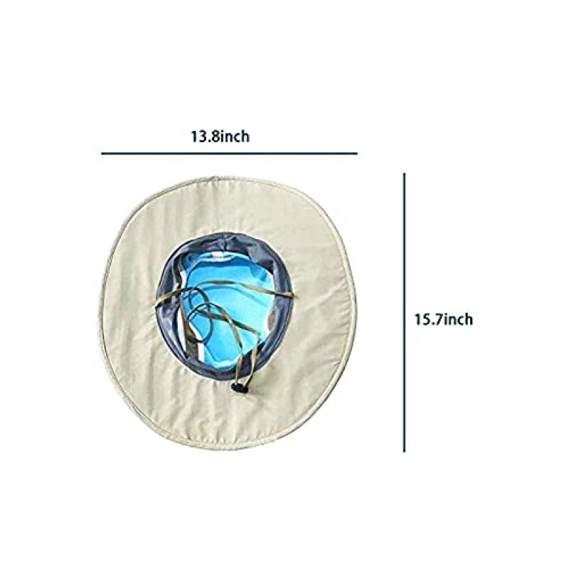 Kemaily - 자외선 차단 기능이 있는 냉각 모자 - 남성 및 여성용 태양 모자 - 낚시, 하이킹, 캠핑, 정원 가꾸기, 해변 등에 적합 - 회색 색상, 메탈릭, 36