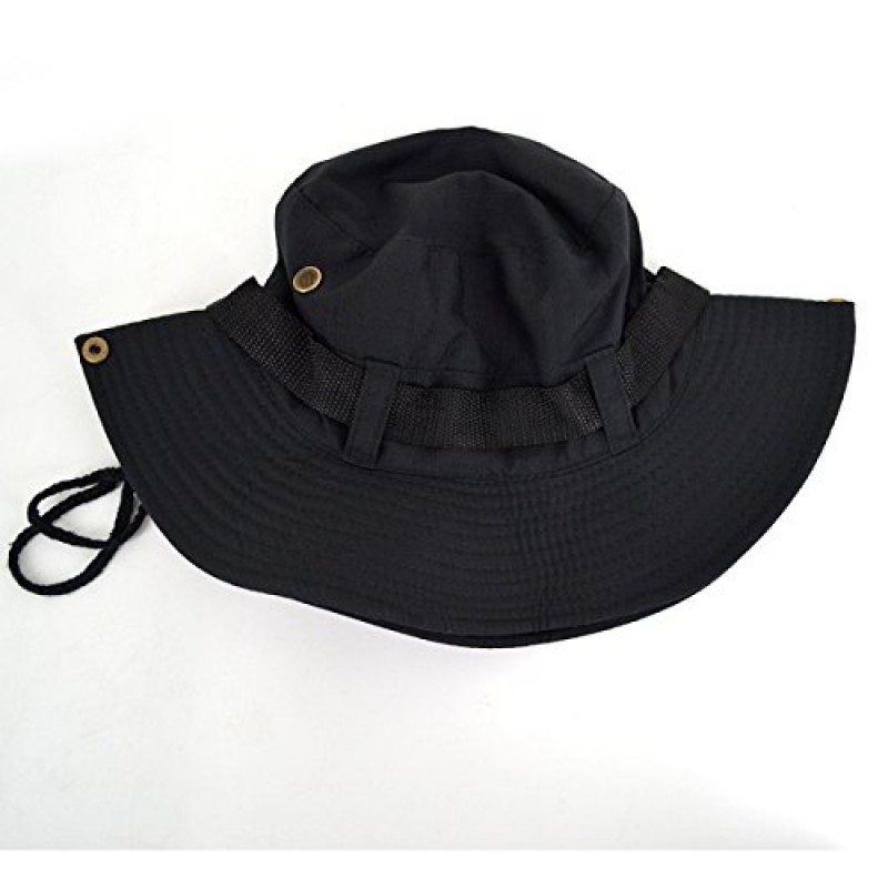 Sun Kea 유니섹스 밀리터리 Boonie Sun Hat 와이드 브림 Packable 버킷 모자 낚시 원예 하이킹 캠핑을위한 여름 코튼 바이저