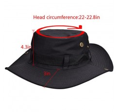 Sun Kea 유니섹스 밀리터리 Boonie Sun Hat 와이드 브림 Packable 버킷 모자 낚시 원예 하이킹 캠핑을위한 여름 코튼 바이저