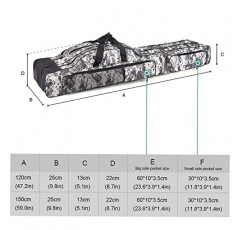 doorlay 낚시 가방 휴대용 접이식 낚시 태클 보관 가방 옥스퍼드 낚싯대 케이스 낚시대 가방 운반 주최자 야외 방수 용 낚시 캠핑 하이킹 여행