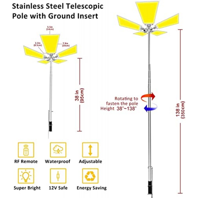 CONPEX 25000lm Led 캠핑 조명, 캠핑 접이식 Led, 낚시/뒤뜰 바베큐/캠핑/건축 기계/작업 현장(110W 12V)용 휴대용 방수 캠핑 조명