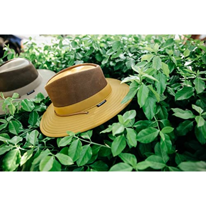 KANUT SPORTS Bouie Safari Sun Hat 빠른 건조, 챙이 넓은, 자외선 차단 UPF 50+ 낚시, 캠핑, 하이킹, 남녀공용 머스타드