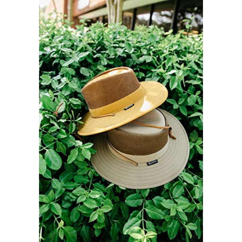 KANUT SPORTS Bouie Safari Sun Hat 빠른 건조, 챙이 넓은, 자외선 차단 UPF 50+ 낚시, 캠핑, 하이킹, 남녀공용 머스타드