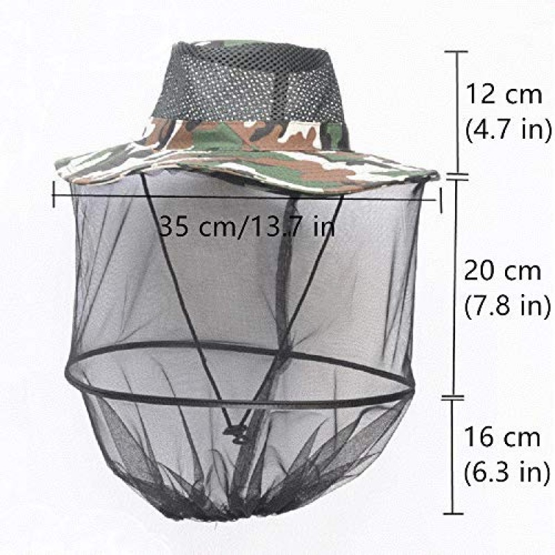 ZZWIF 헤드 네트 모자 카모 태양 모자 여름용 양봉가 모자 야외 낚시 원예 캠핑 하이킹 양봉 (카모 그린)