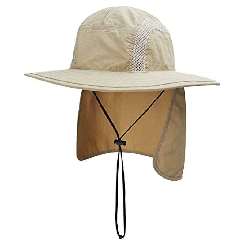 TNFFNA UPF50+ 남성 여성을위한 목 플랩이있는 낚시 모자, 태양 보호 야외 버킷 Foldable Sunhat