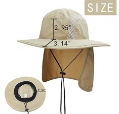 TNFFNA UPF50+ 남성 여성을위한 목 플랩이있는 낚시 모자, 태양 보호 야외 버킷 Foldable Sunhat