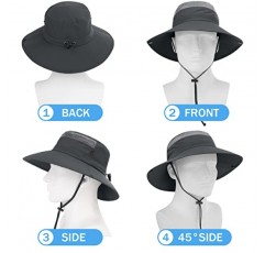 3 팩 Mens Boonie Sun Hat UV 보호 야외 버킷 낚시 모자 하이킹 사파리 및 원예용