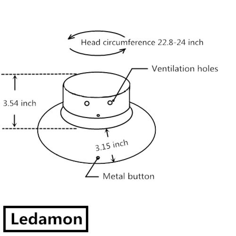 Ledamon 남성용 태양 모자 어부 모자 자외선 차단 야외 하이킹 낚시 면 모자