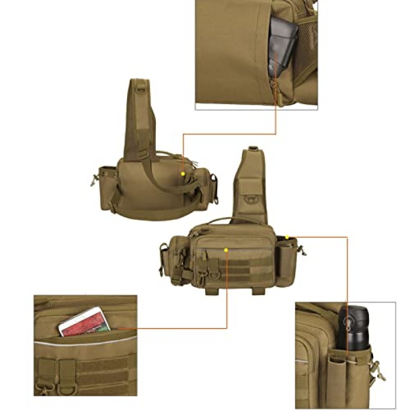 다용도 슬링 낚시 태클 백 허리 팩 전술 가슴 가방 관리 파우치 낚시 패니 팩 및 태클 보관 힙 백 크로스 바디 슬링 팩 (나무 카모)