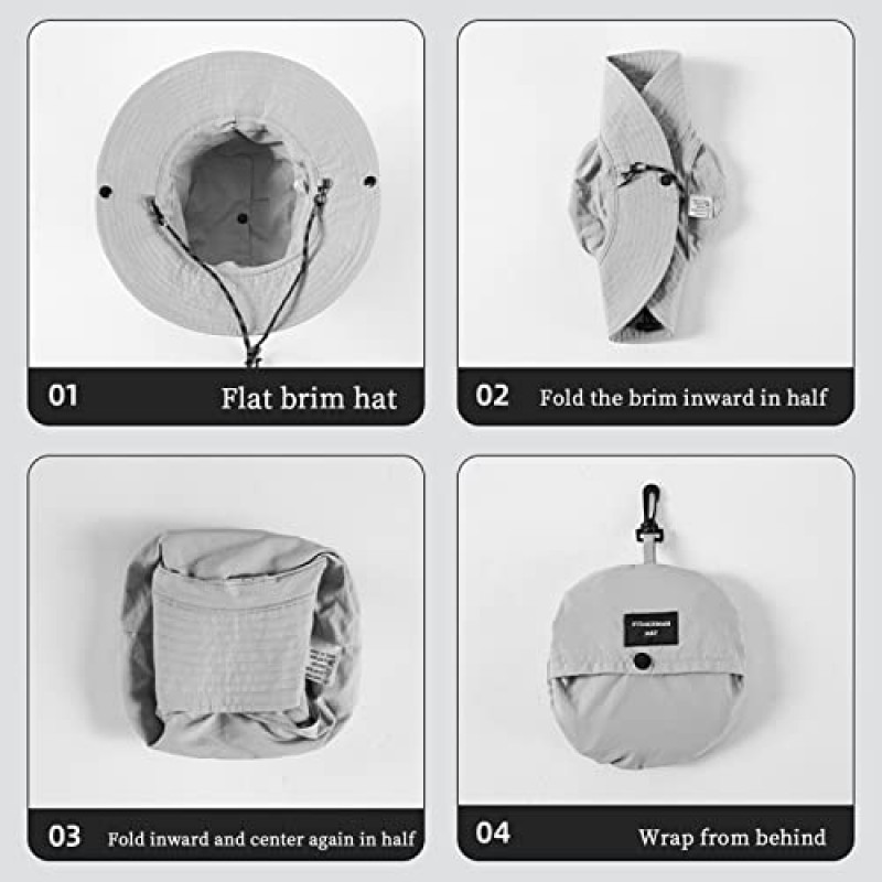 UPF 50+ 여성용 태양 모자 남성용 와이드 브림 버킷 모자 자외선 차단 기능이 있는 방수 및 접이식 부니 모자