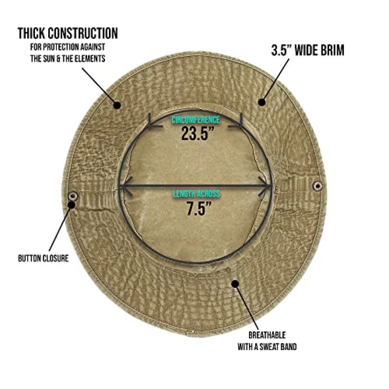 Boonie Sun Hat, 남성 여성 와이드 챙 전술 플로피 조정 가능한 야외 하이킹, 낚시, 캠핑 모자