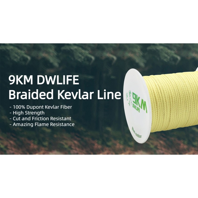 9KM DWLIFE 케블라 연 끈, 40lb 1000Ft, 브레이드 케블라 라인, 낮은 스트레치, 고강도, 헤비 듀티, 낚시 보조 코드, 캠핑, 하이킹, 야외 생존 로프