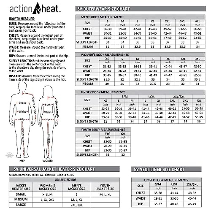 ActionHeat 베이스 레이어 남성용 배터리 작동식 가열 셔츠 – 캠핑, 스키, 사냥을 위한 3개의 히트 패널이 포함된 전기 히트