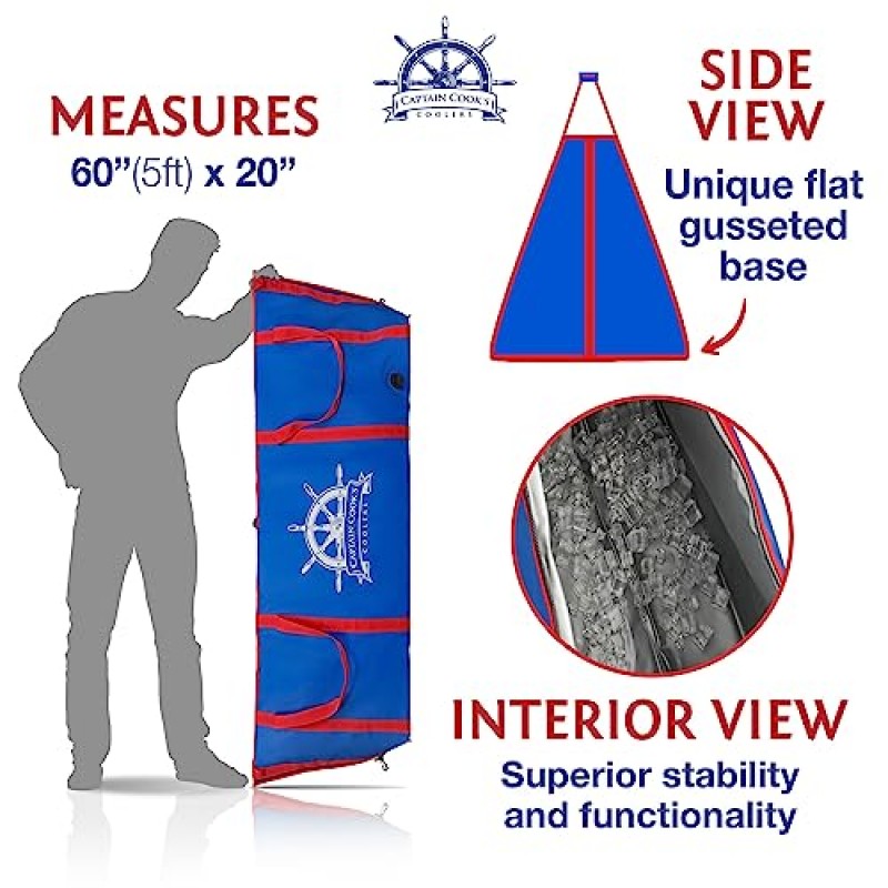 Captain Cook의 쿨러, 대형 휴대용 쿨러 백, 60