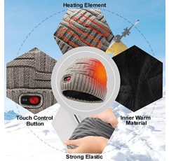 목련 배터리 가열 모자, 남성 여성 7.4V 전기 충전식 난방 열 비니 스키 캠핑 사냥