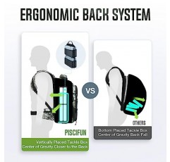 Piscifun 낚시 태클 배낭 45L(로드 홀더 및 태클 박스 4개 포함), 분리형 사이드 백 및 방수 레인 커버가 있는 대형 보관 낚시 가방, 낚시, 캠핑, 하이킹, 야외 스포츠를 위한 혁신적인 디자인 태클 가방