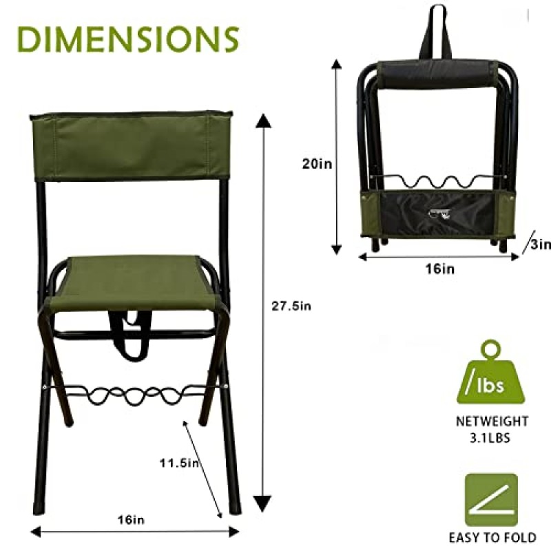 로드 홀더와 캠핑 테이블이 포함된 LEADALLWAY 낚시 의자